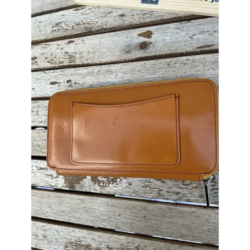 Hobo International Camel Brown Leather Zip Around Wallet